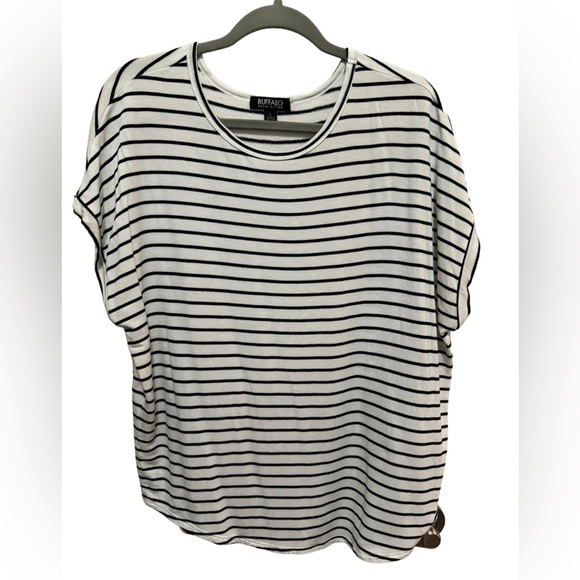 Buffalo David Britton - White / Black Stripe knit sleeveless sweater - Size L - Picture 1 of 4